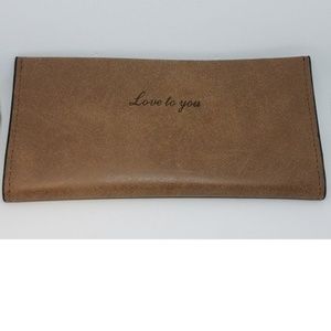 Womens Long Bifold Wallet Leather Clutch Brown NEW